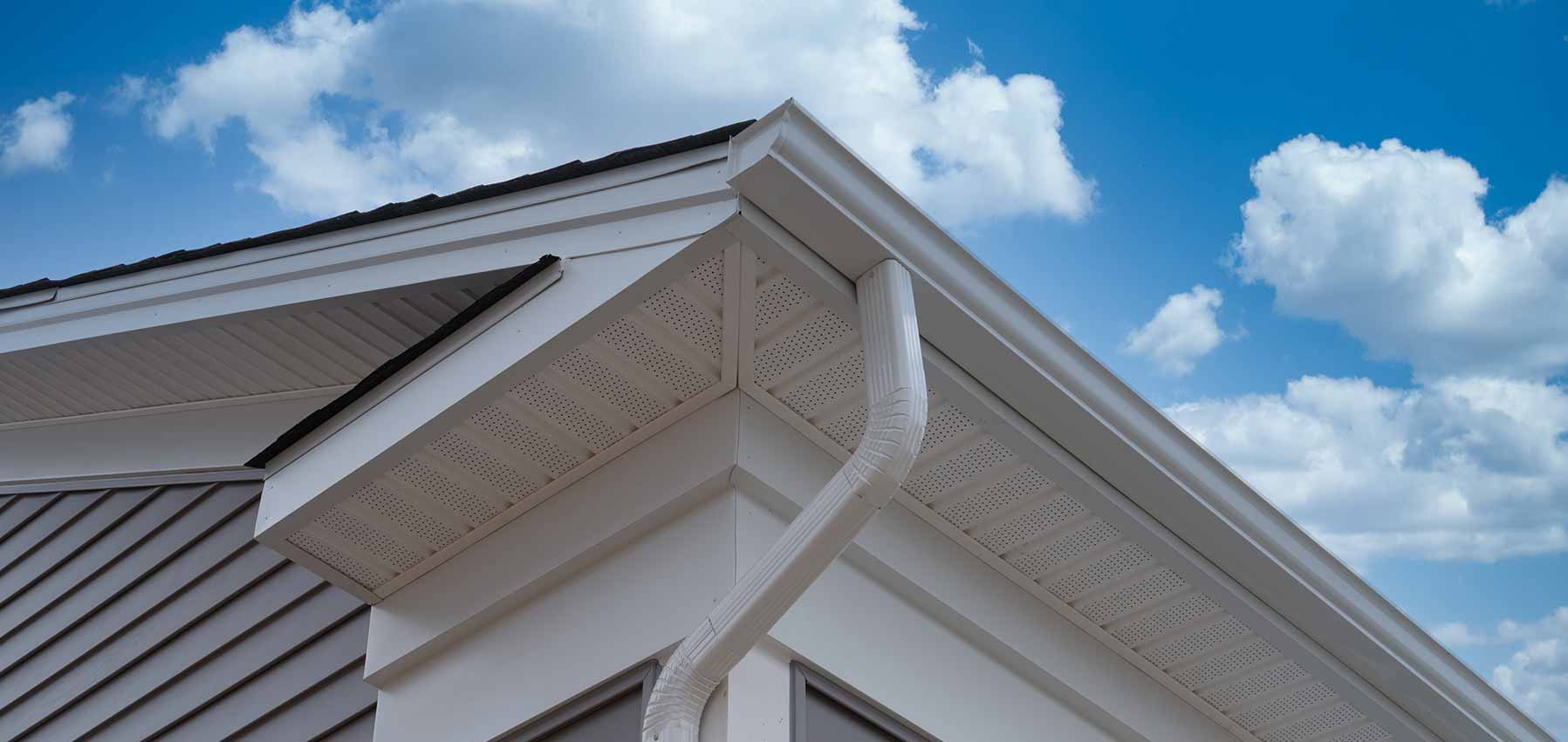 Representative Resnick Roofing exterior craftsmanship — gutter and soffit detail